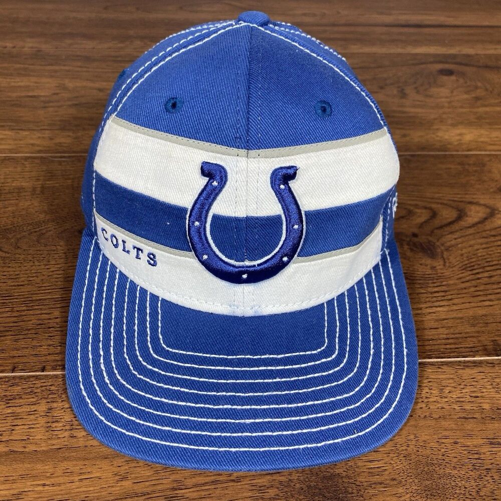 Indianapolis‎ Colts Reebok Hat Fitted S/M NFL Sideline Flex Cap Vintage Blue NWT